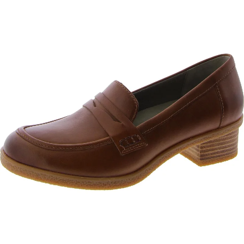 Luxury Women's Shoes Dansko Womens Dania Waterproof Burnished Leather Block Heel Loafer Heels
