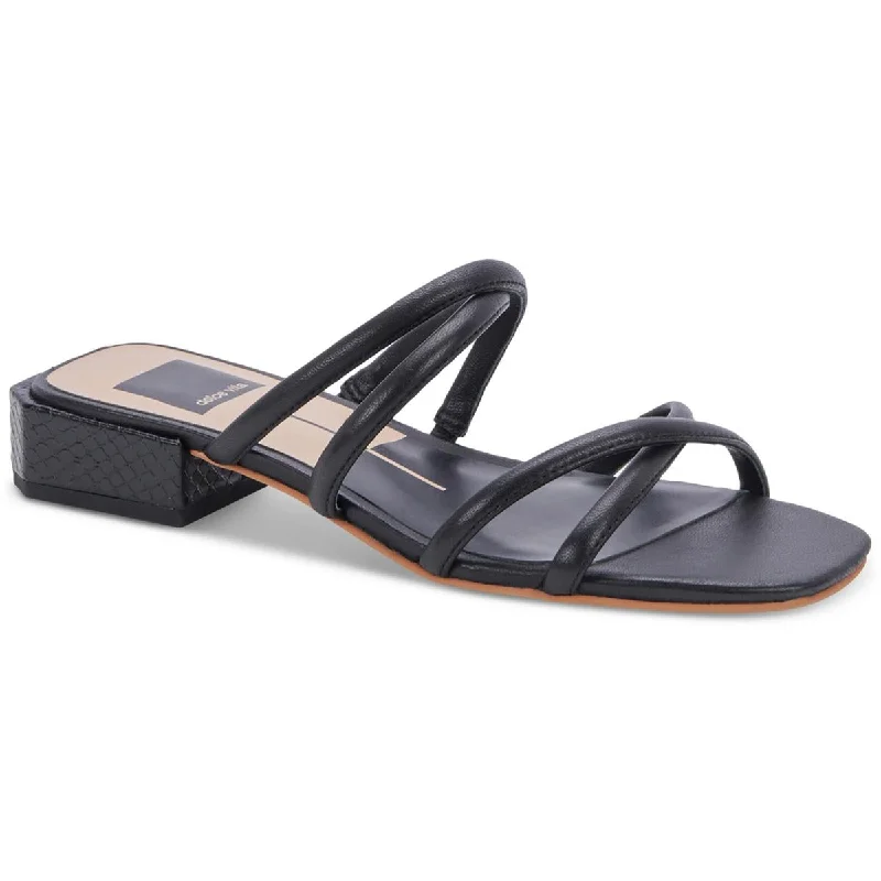 Hot Picks Dolce Vita Womens Patent Leather Embossed Heel Block Heels