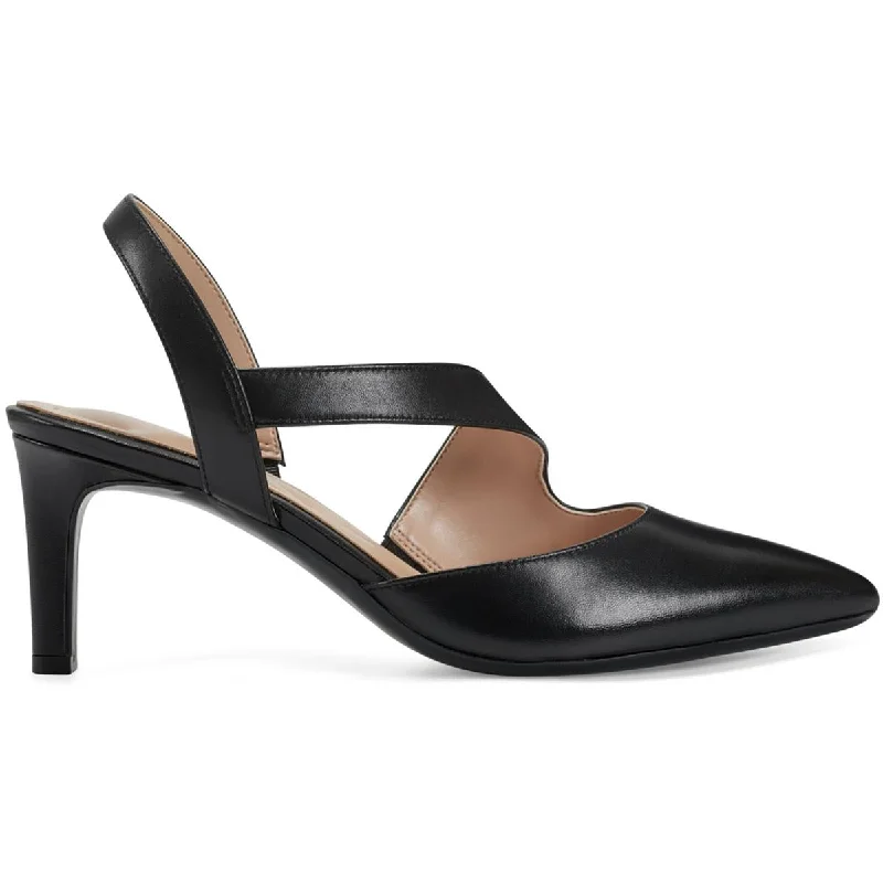 Limited Time Offer Easy Spirit Womens Recruit Leather Slip On Slingback Heels