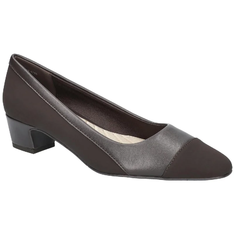 Seasonal Footwear Sale Easy Street Womens Dottie Faux Leather Almond Toe Block Heels