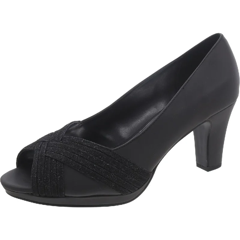 Playful Fashion Offers Easy Street Womens LAVISH Peep Toe Slip On Pumps