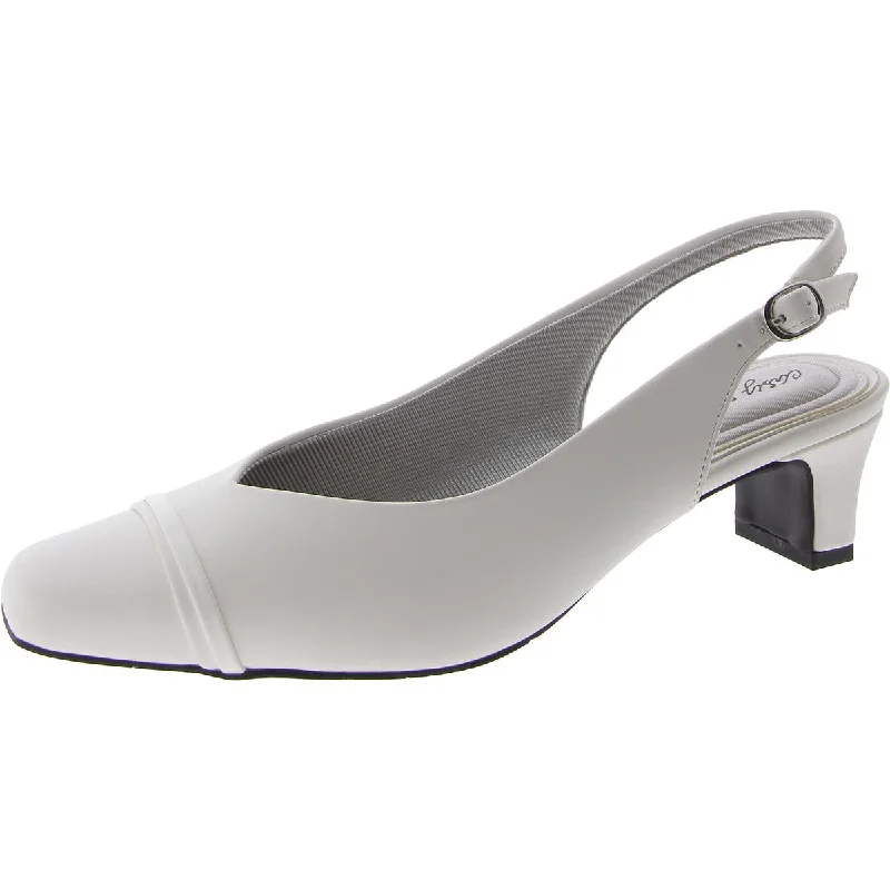 Massive Savings Easy Street Womens Sayo Faux Leather Ankle Strap Slingback Heels