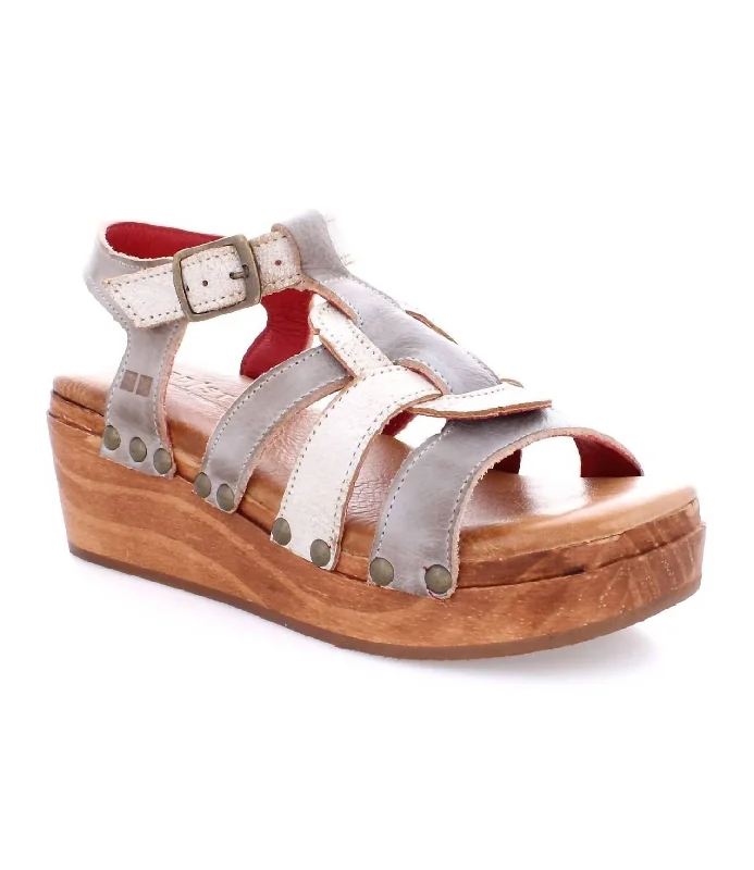 Essentials On Sale Fabiola Wedge Sandal In Nectar Lux Icicle Rustic
