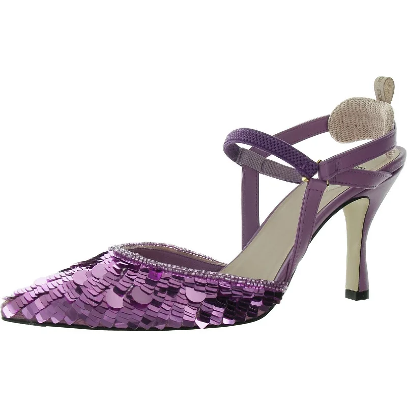 Refined Fashion Sale Fendi Womens Faux Leather Embellished Slingback Heels