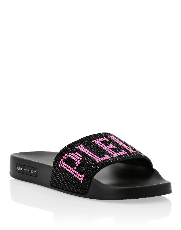 Exclusive Sale Flat gummy sandals Crystal Plein