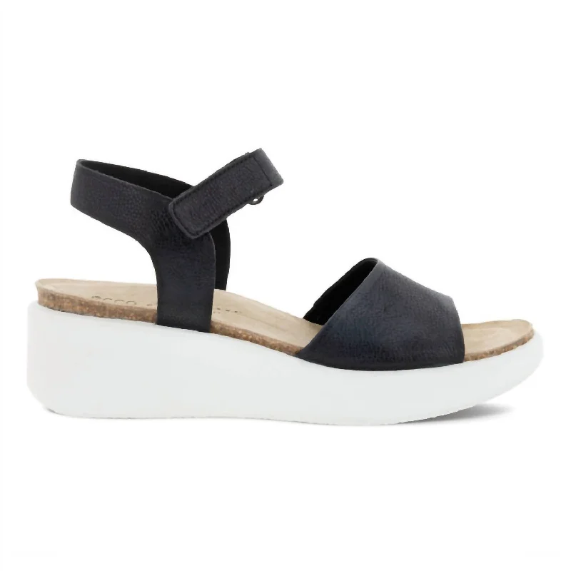 Affordable Luxury Fashion Flowt Wedge Sandal In Black