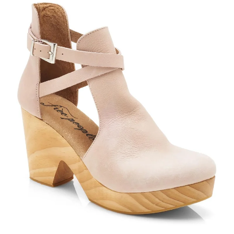 Women's Effortless Slip-Ons Free People Womens Cedar clog Leather Ankle Strap Pumps