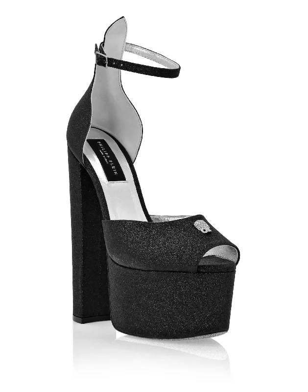 Bold Fashion Glitter Platform Sandals Hi-Heels