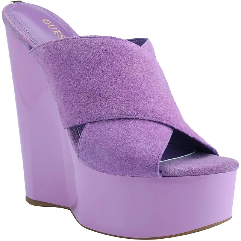 Day To Night Styles Guess Womens Teisha Suede Slip On Wedge Heels