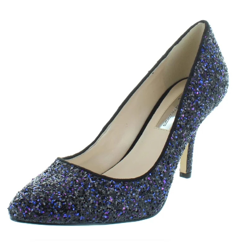 Evening Elegance INC Womens Zitah Glitter Pointed Toe Dress Heels
