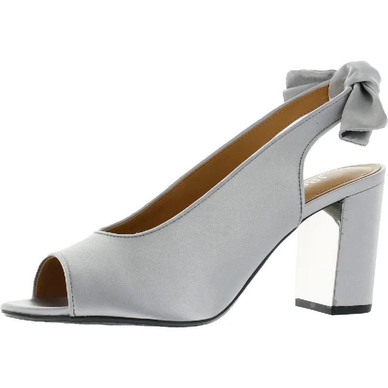Comfortable Stylish Shoes J. Renee Womens Brietta Satin Dressy Slingback Heels