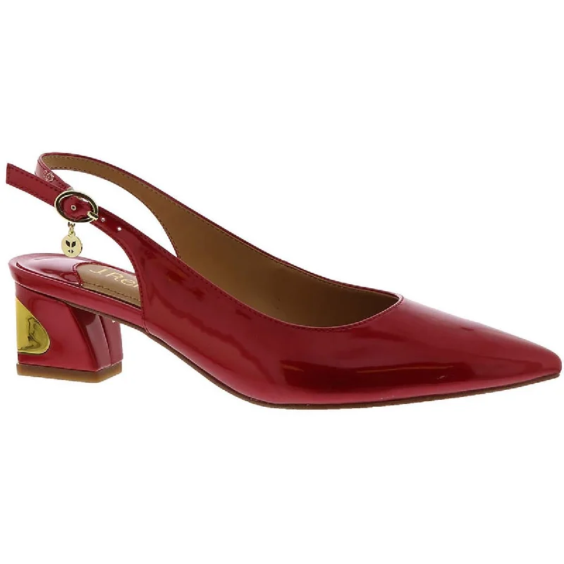 Stylish Statements J. Renee Womens Shayanne Patent Pointed Toe Slingback Heels
