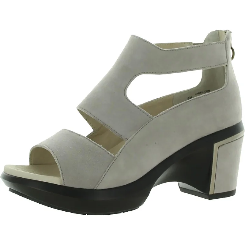Sleek Versatile Footwear Jambu Womens RIO Suede Open Toe Block Heels