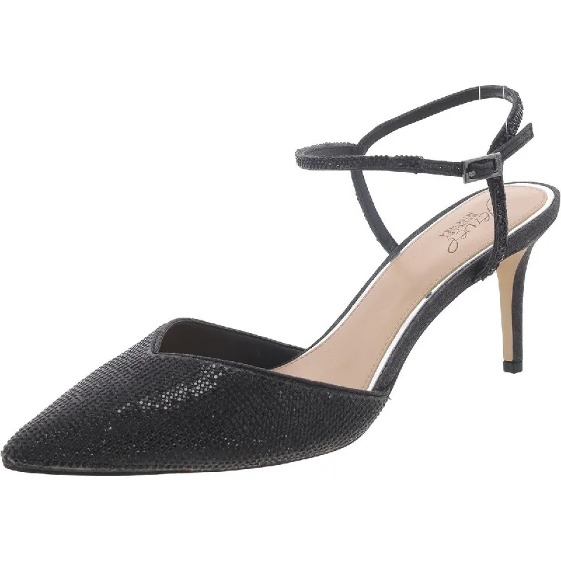 Versatile Fashion Shoes Jewel Badgley Mischka Womens Embellished Ankle Strap Pumps