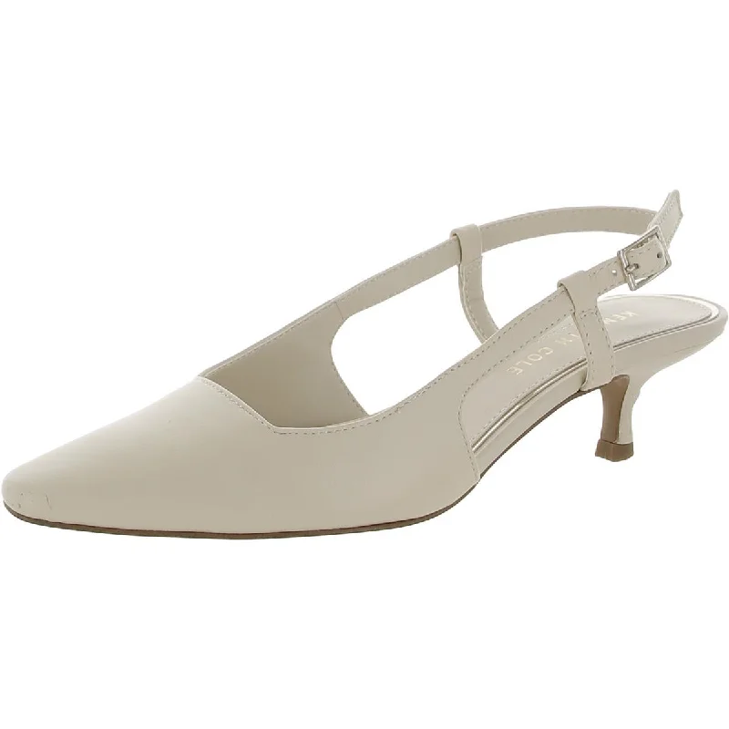 Comfortable Shoes Promotion Kenneth Cole New York Womens Martha Leather Kitten Slingback Heels