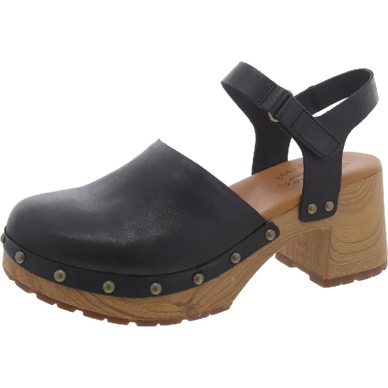 Classic Chic Deals Kork-Ease Womens Leather Ankle Strap Clogs
