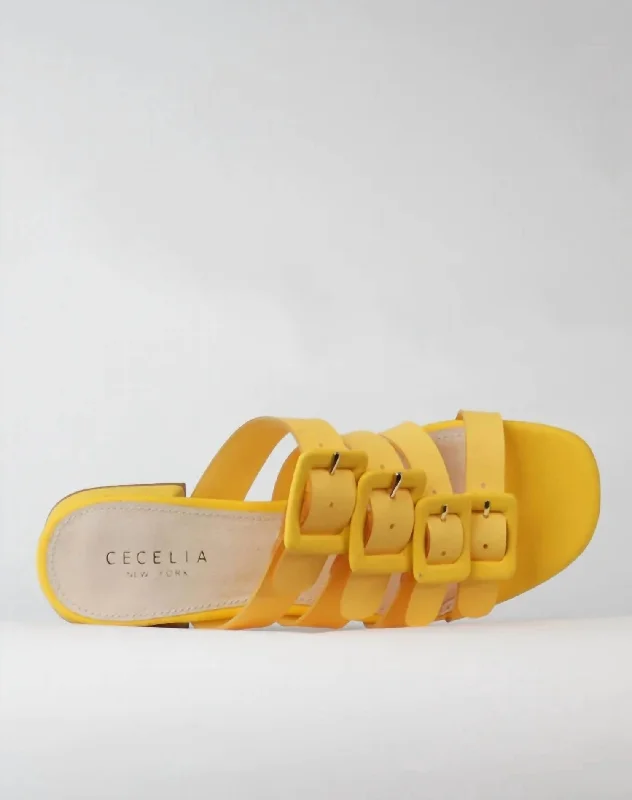 Playful Fashion Offers Lexington Slide Sandal In Yellow