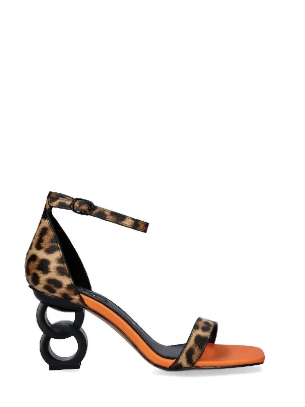 Cozy Chic Promotions Lilian Sandals In Leopard/orange