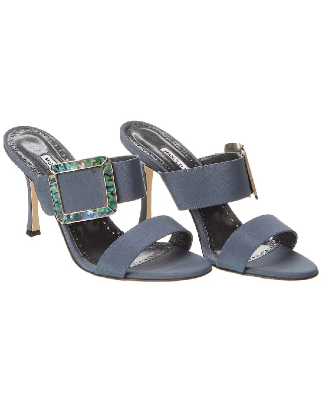 Popular Collection Manolo Blahnik Gable 90 Silk Sandal (Authentic Pre-Owned)