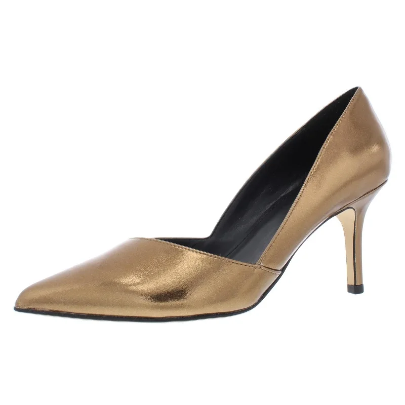 Timeless Elegance Redefined Marc Fisher Womens Tuscany 2 Metallic Faux Leather Dress Heels