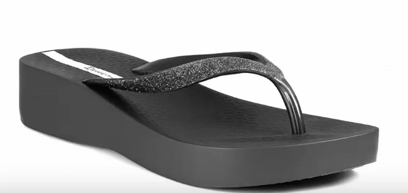 New Arrivals Mesh Chic Platfrom Flip Flop In Black