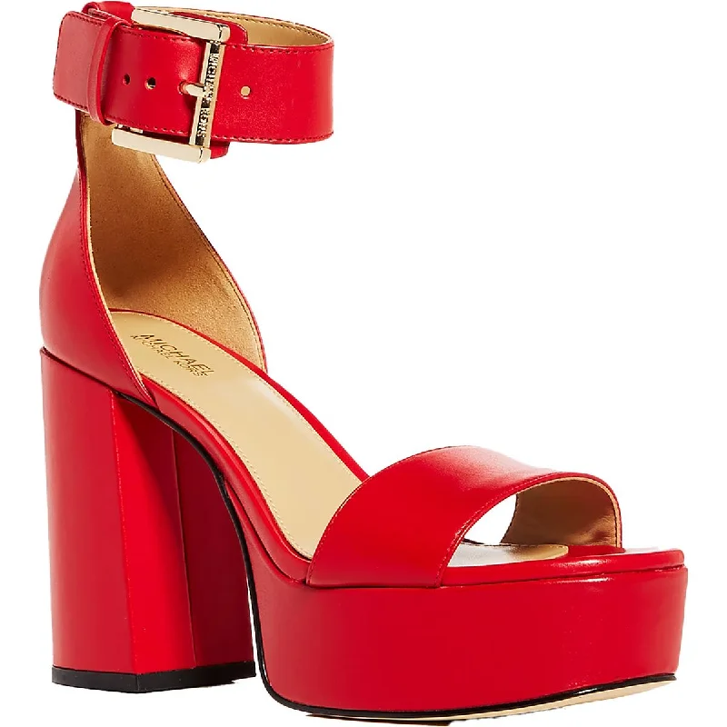 Sleek Dress Shoes Deal Michael Kors Womens Tara Platform Sandal Ankle Strap Open Toe Platform Heels
