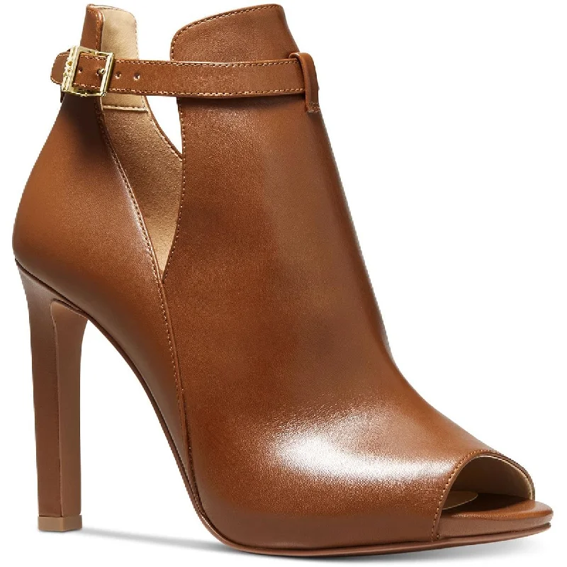 Supportive Shoes Offer MICHAEL Michael Kors Lawson Women's Leather Peep Toe Ankle Wrap Booties