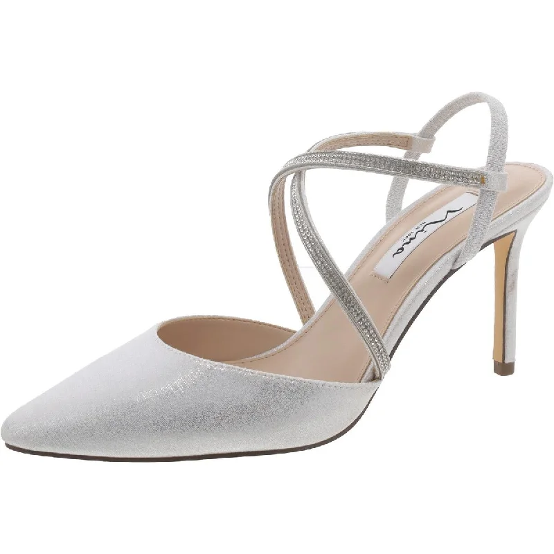 Soft Sole Shoes Discount Nina Womens Strappy Glitter Slingback Heels