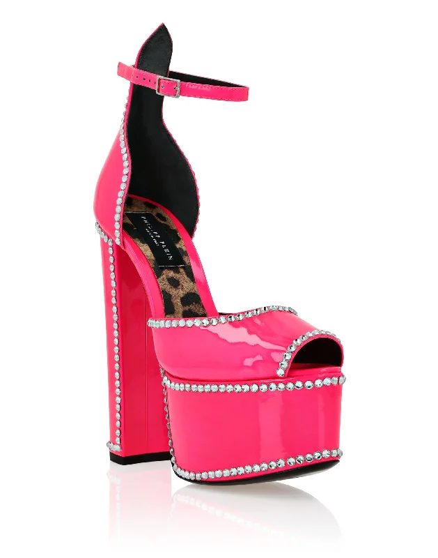 Spring Fashion Patent Leather Platform Sandals Hi-Heels