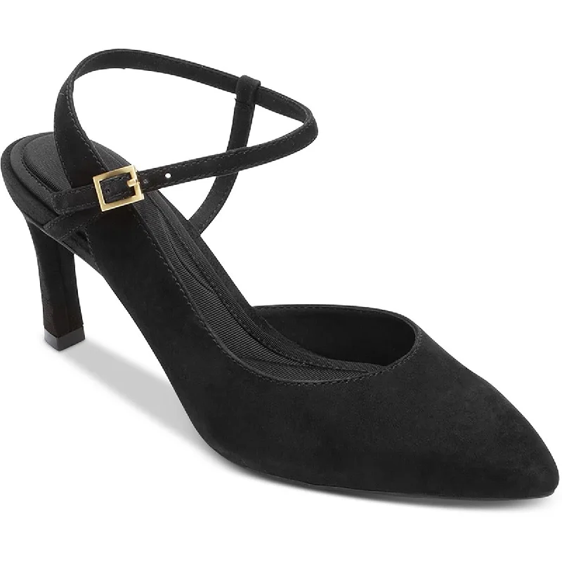 Save Big Rockport Womens TM Sheehan Suede Pointed Toe Slingback Heels