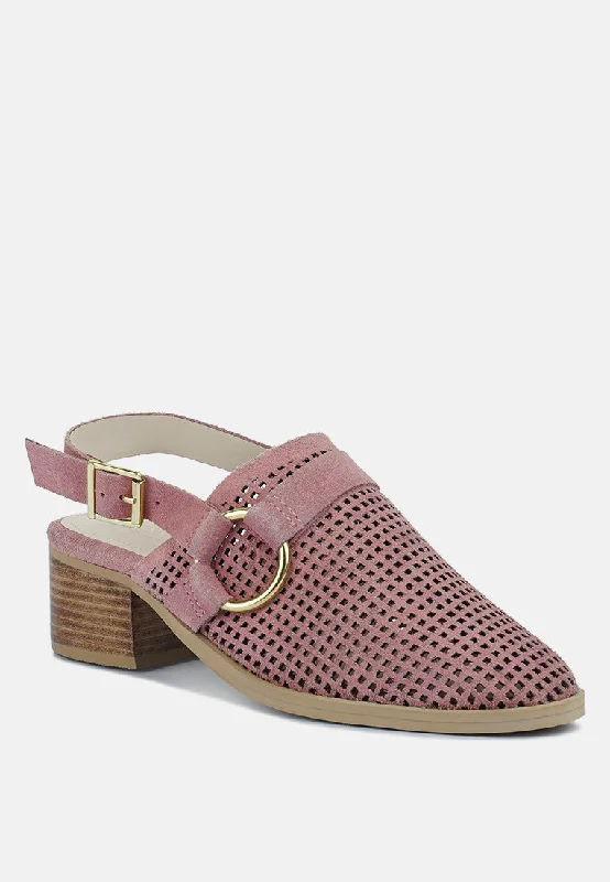 Luxe Style Discounts ROSALIE Blush Block Heeled Sandal