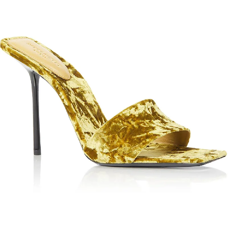Popular Collection Saint Laurent Womens Velluto Mastrop Stiletto Square Toe Pumps