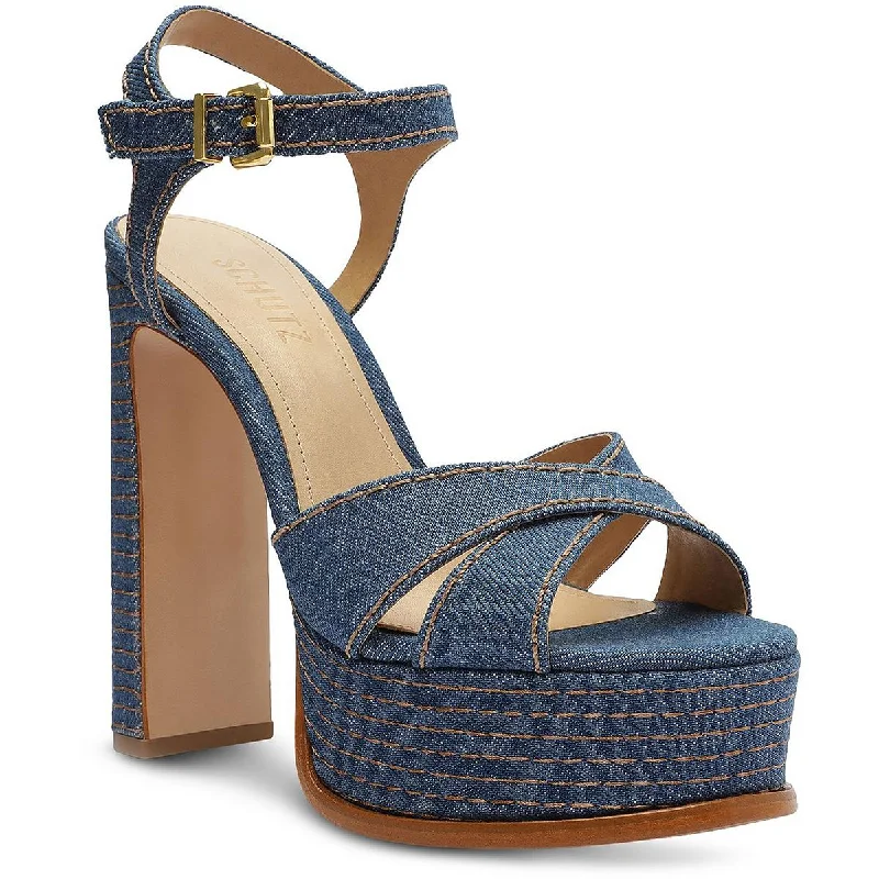 Latest Fashion Schutz Womens KEEFA Comfort Insole Ankle Strap Block Heel