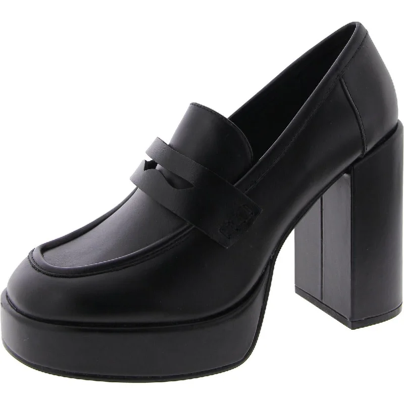 Shop Sales Steve Madden Womens Ashe Block Heel Slip-On Loafer Heels