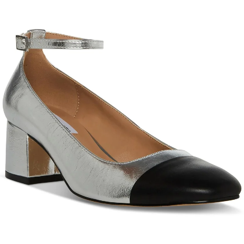 Crazy Discounts, Hurry Up Steve Madden Womens Eli Leather Ankle Strap Block Heels
