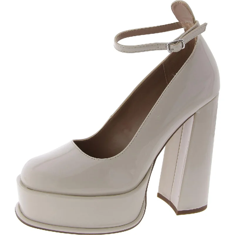 Durable Fashion Picks Steve Madden Womens Kendra Patent Ankle Strap Platform Heels