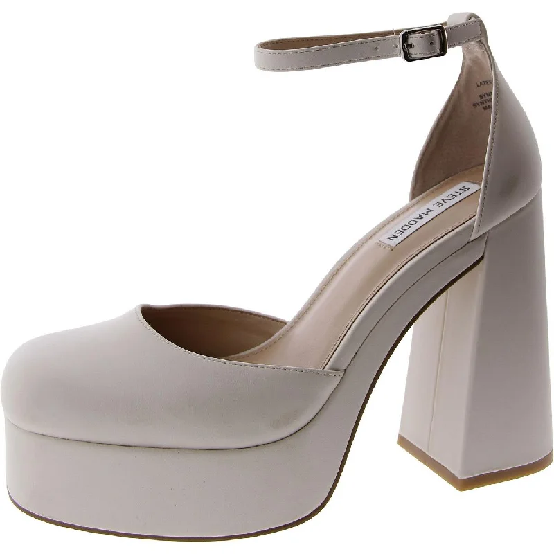 Style Without Limits Steve Madden Womens Later Faux Leather Ankle Strap Platform Heels Style Without Limits Steve Madden Womens Later Faux Leather Ankle Strap Platform Heels