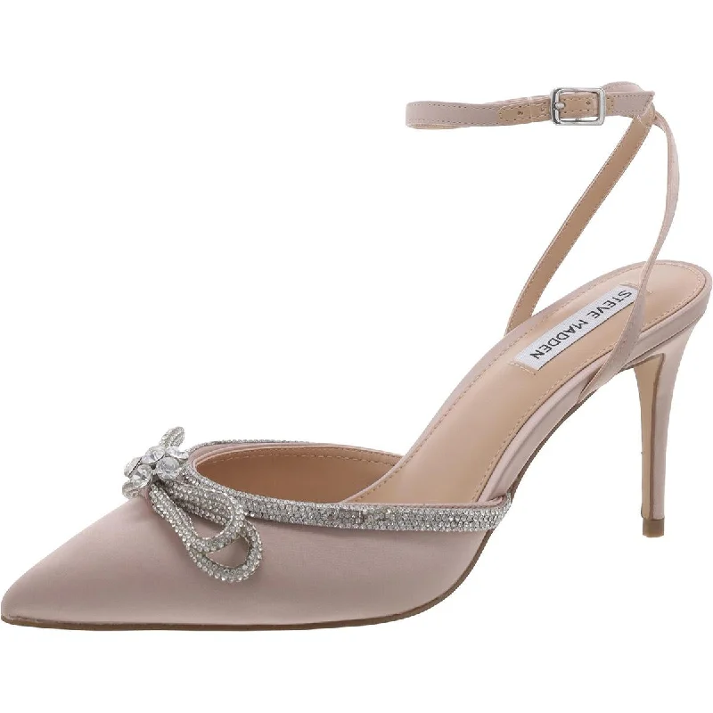 Durable Walking Shoes Sale Steve Madden Womens Leia Satin Pointed Toe Ankle Strap
