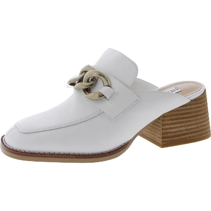 Unbeatable Deals Steve Madden Womens Lorie Leather Block Heel Mules
