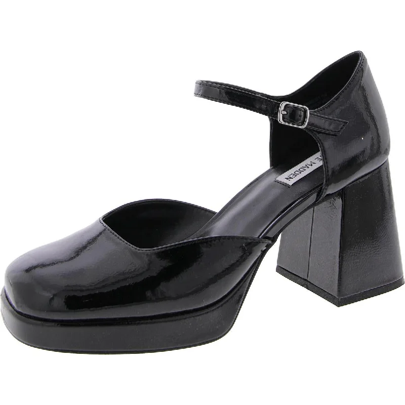 Trendy Styles Steve Madden Womens Mimi Patent Ankle Strap Platform Heels