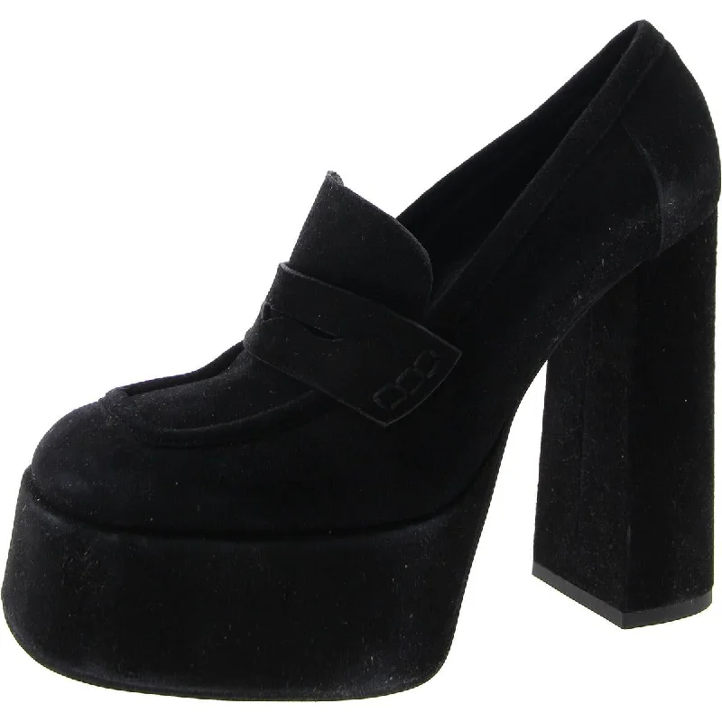 Limited Stock Steve Madden Womens Paris Platform Suede Loafer Heels