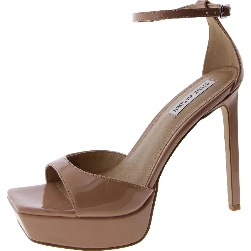 Trend Leading Collection Steve Madden Womens Scorch Patent Ankle Strap Platform Heels