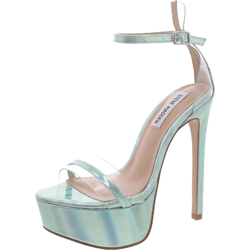 Chic & Modern Sales Steve Madden Womens Sensual Vinyl Metallic Platform Heels