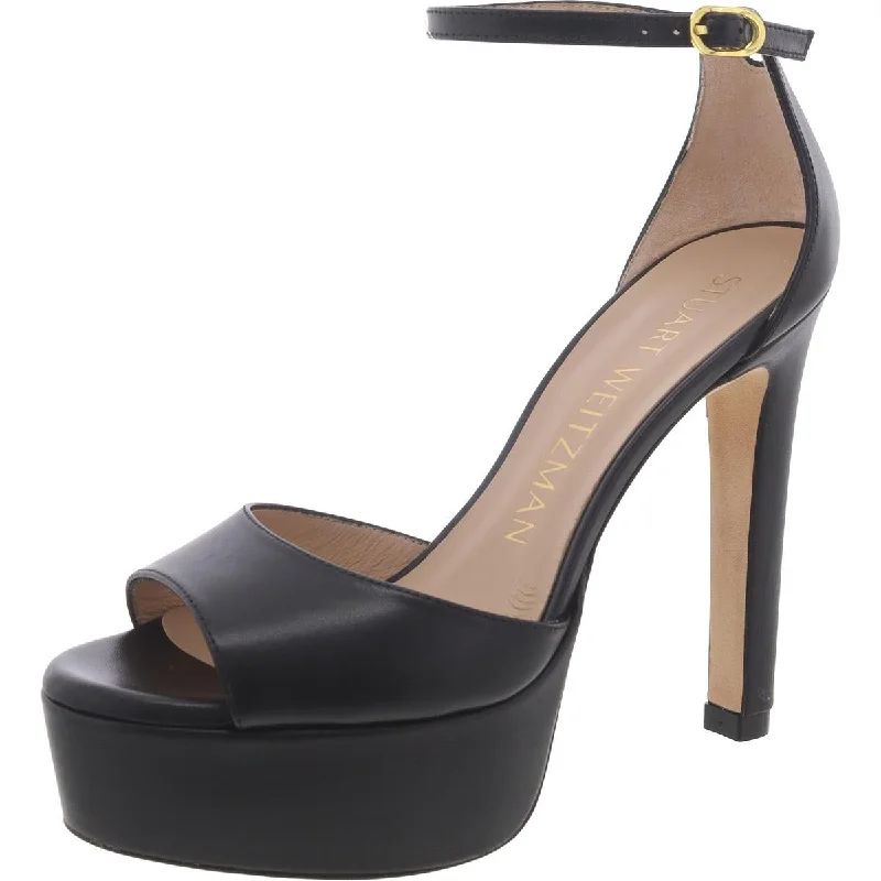 New Styles Just In Stuart Weitzman Womens Leather Buckle Platform Heels