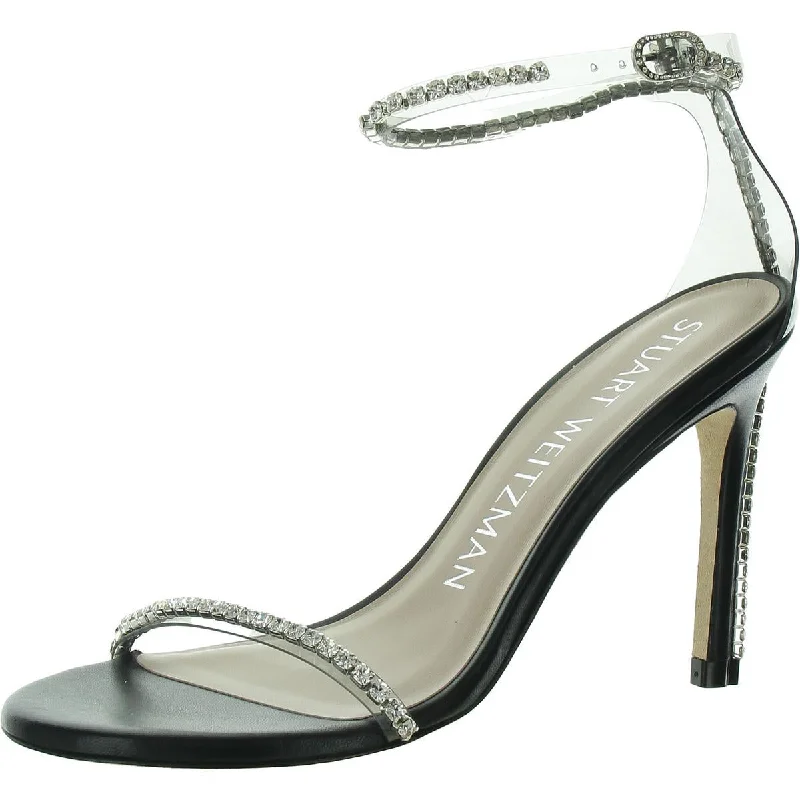 Daily Deals Stuart Weitzman Womens NUDISGLAM 100 Leather Ankle Strap Pumps
