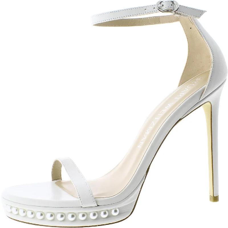 Modish Fashion Discounts Stuart Weitzman Womens Nudist Disco Leather Ankle Strap Pumps