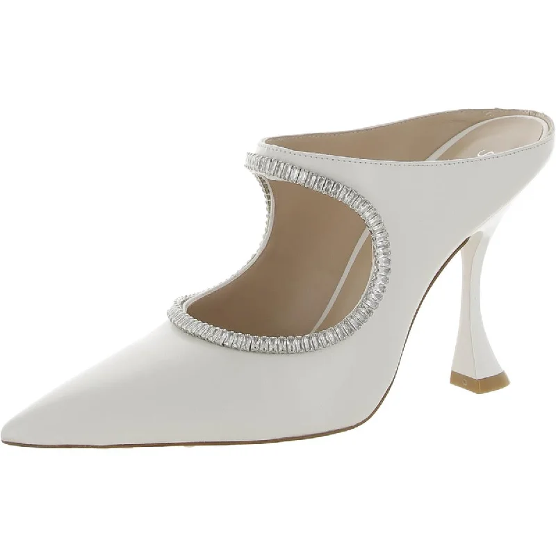 Fashionista Sale Stuart Weitzman Womens Xcrve Crystal Leather Cut-Out Mules