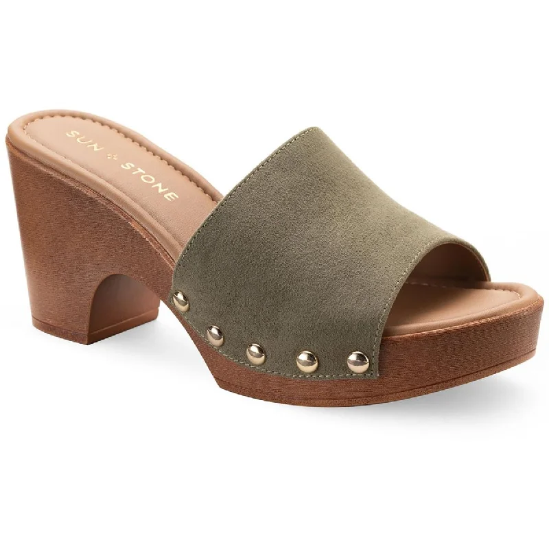 Chic Style Discounts Sun + Stone Womens ALINA Leather Open Toe Clogs