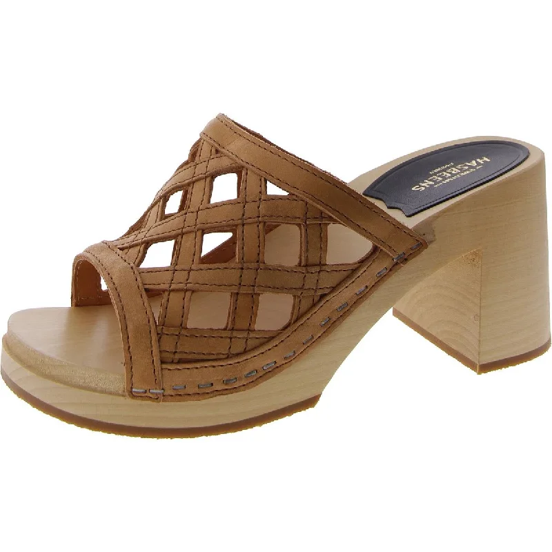 Fashion Casual Shoes Swedish Hasbeens Womens Basket Clog Leather Slip-On Clogs