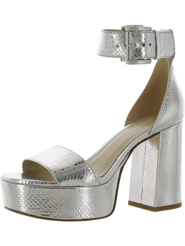 silver metallic leather